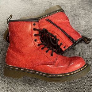 Dr. Martens 1460 Glitter Red Combat Boots Size Women’s 7